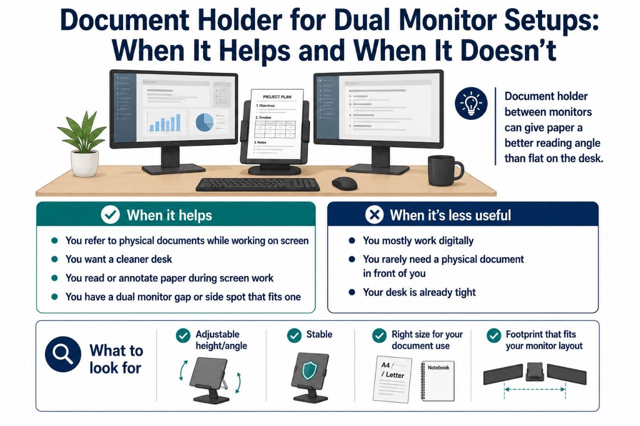 Document Holder for Dual Monitor Setups: When It Helps and When It Doesn’t