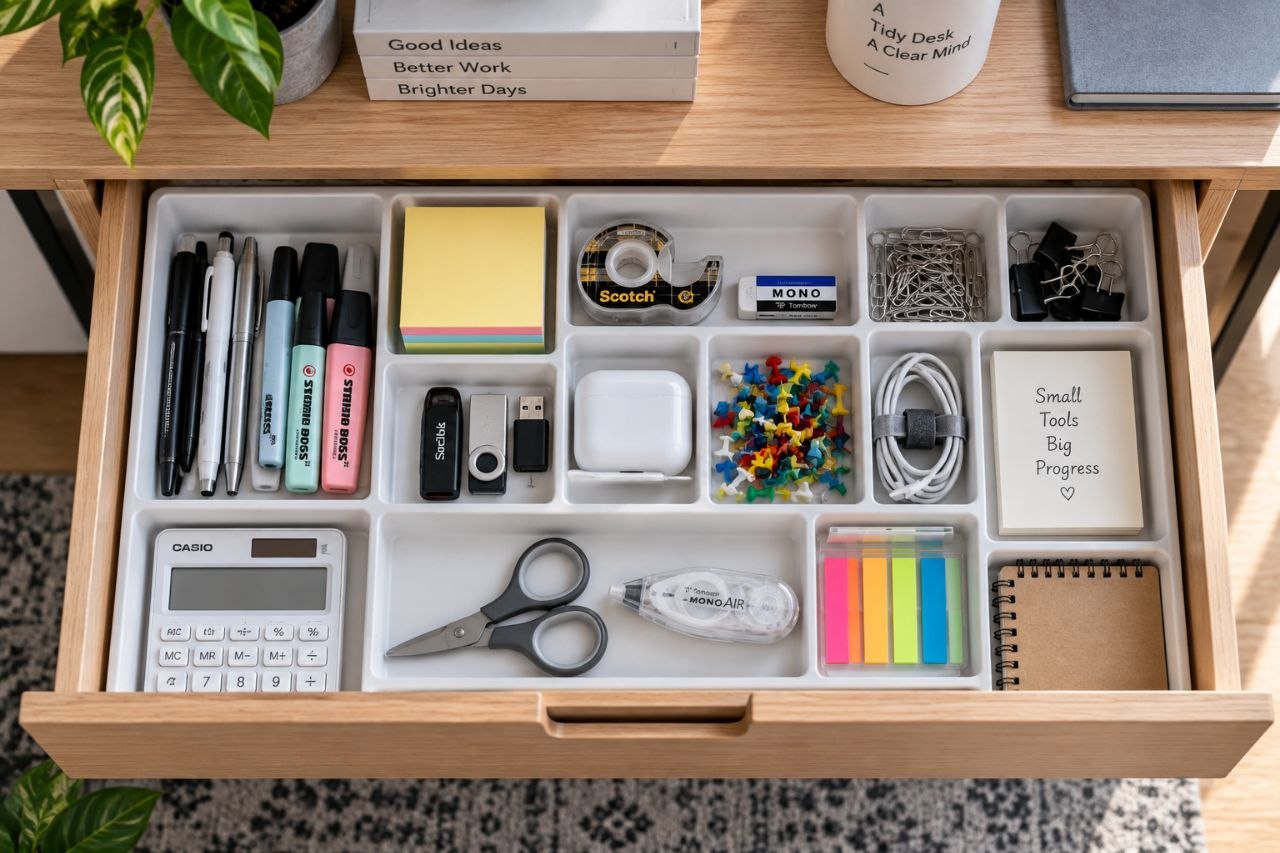 Desk Drawer Organizer: Storage Solutions for Home Office Supplies
